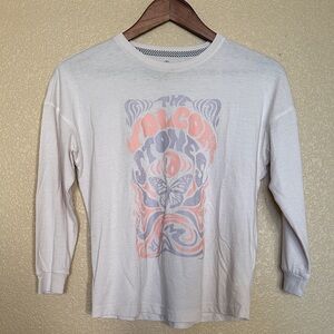 Volcom Kids Pastel Pink Graphic Long 3/4 Sleeve Tee